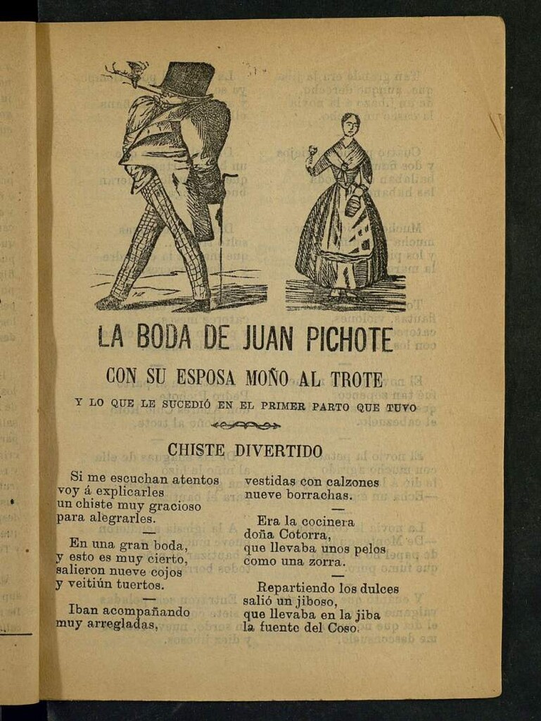 Miniatura de La boda de Juan Pichote con su esposa moño al trote y lo que le sucedió en el primer parto que tuvo