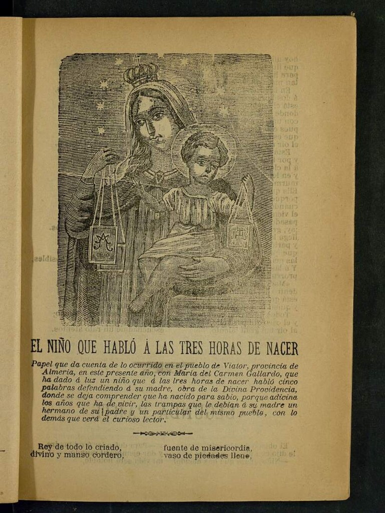 Miniatura de El niño que habló a las tres horas de nacer