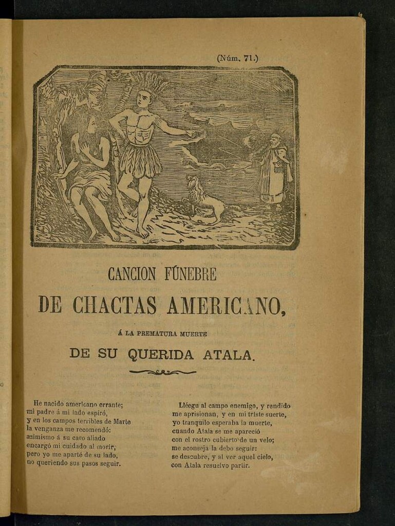 Miniatura de Canción fúnebre de Chactas americano a la prematura muerte de su querida Atala