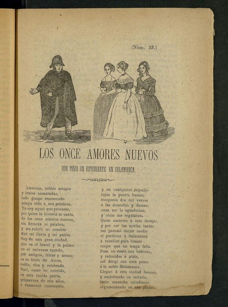 Miniatura de Los once amores nuevos que tuvo un estudiante en Salamanca