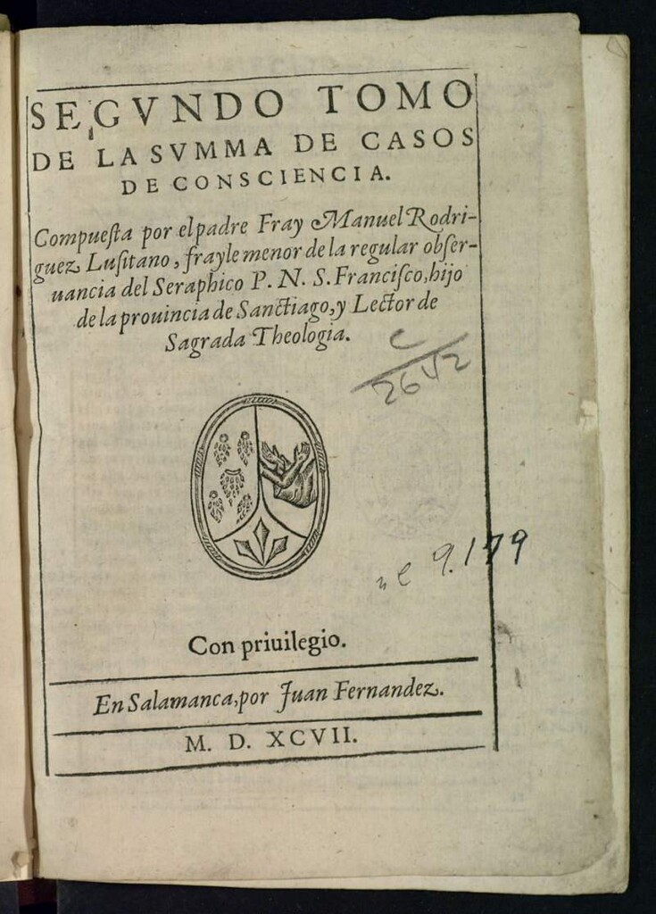 Miniatura de Summa de casos de consciencia : con aduertencias muy prouechosas para Confessores, con un Orden Iudicial a la postre ... Volumen 2