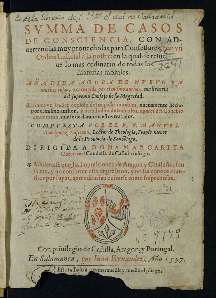 Miniatura de Summa de casos de consciencia : con aduertencias muy prouechosas para Confessores, con un Orden Iudicial a la postre ... Volumen 1