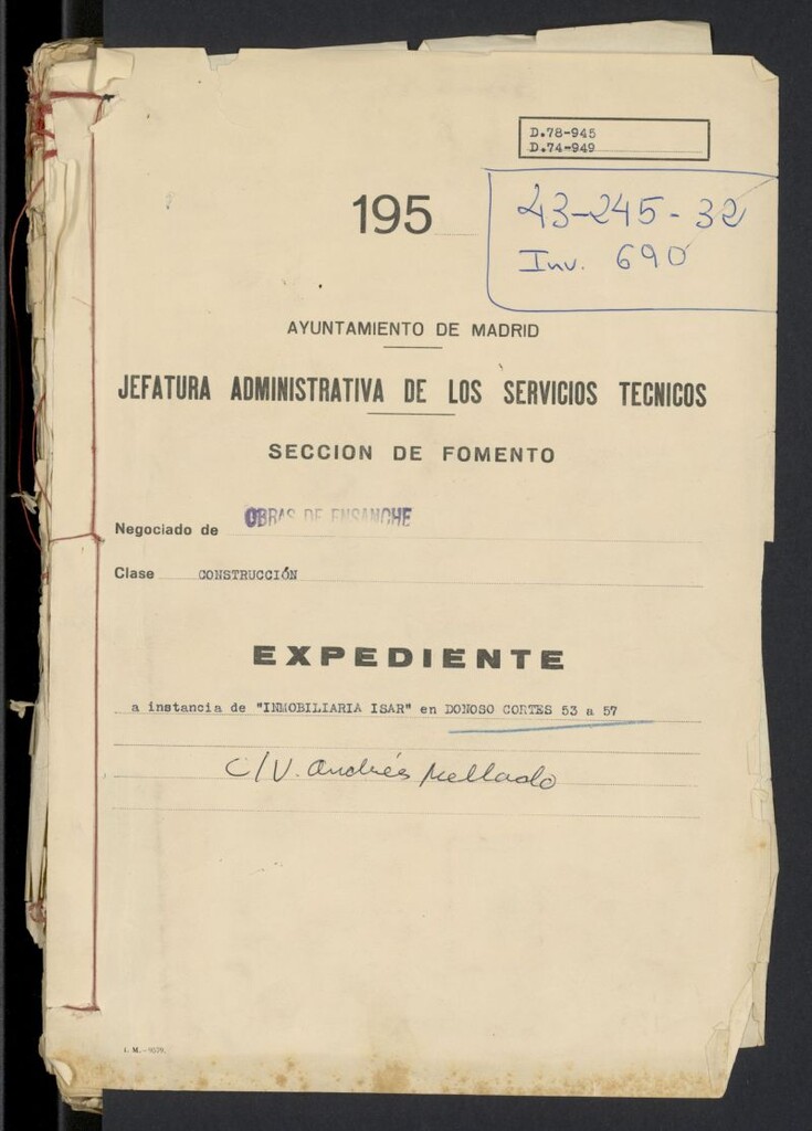 Miniatura de Expedientes relativos a una casa en la calle Donoso Cortés 53 a 57
