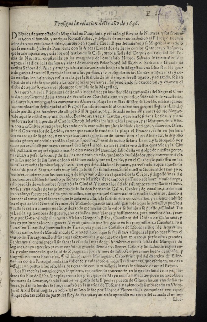 Miniatura de Prosigue la relacion deste año de 1646