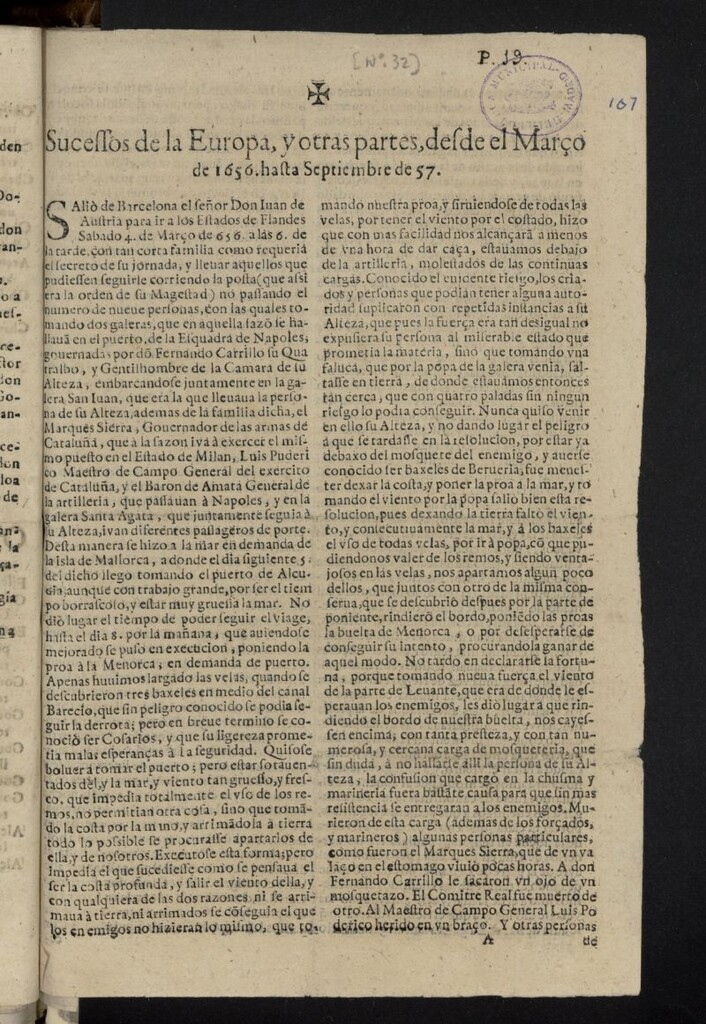 Miniatura de Sucessos de la Europa, y otras partes, desde el Março de 1656 hasta Septiembre de 57