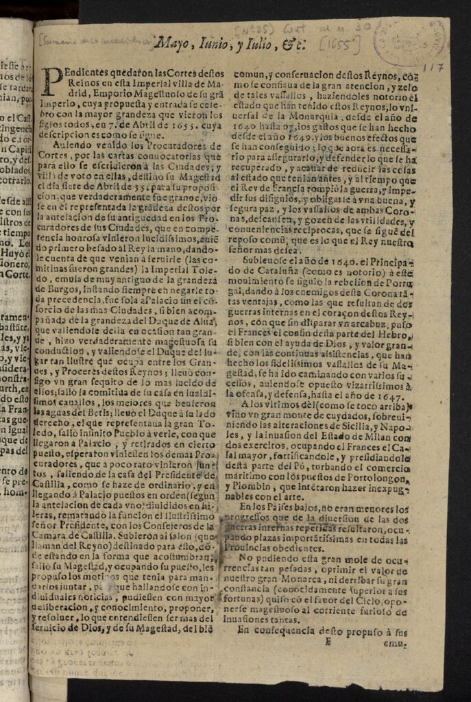 Miniatura de [Sumario de lo sucedido en] Mayo, Iunio, y Iulio, etc