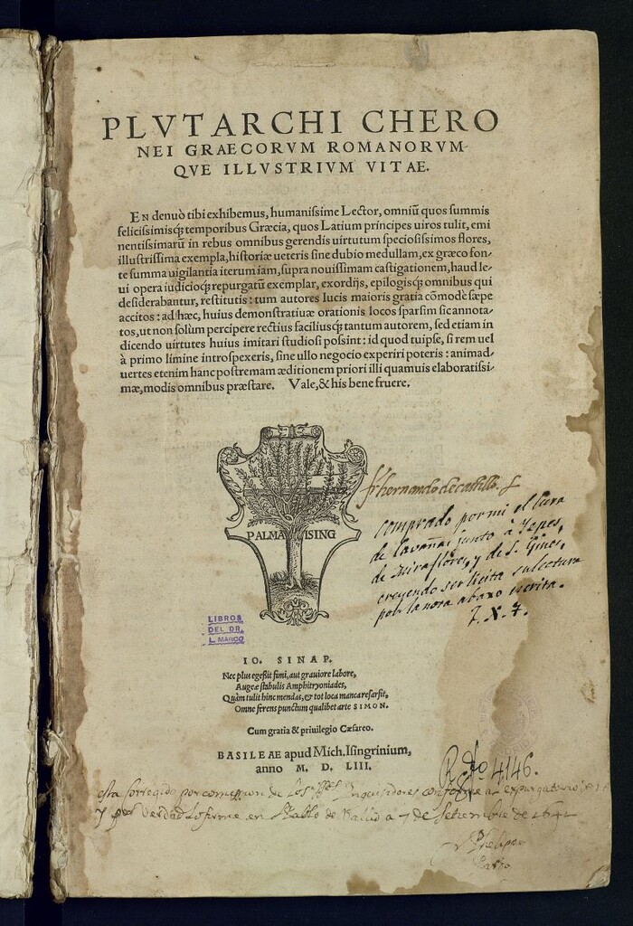 Miniatura de Plutarchi Cheronei græcorum romanorumque illustrium vitæ