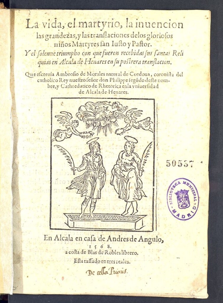 Miniatura de La vida, el martyrio, la inuencion, las grandezas, y las translaciones de los gloriosos niños martyres san Iusto y Pastor...