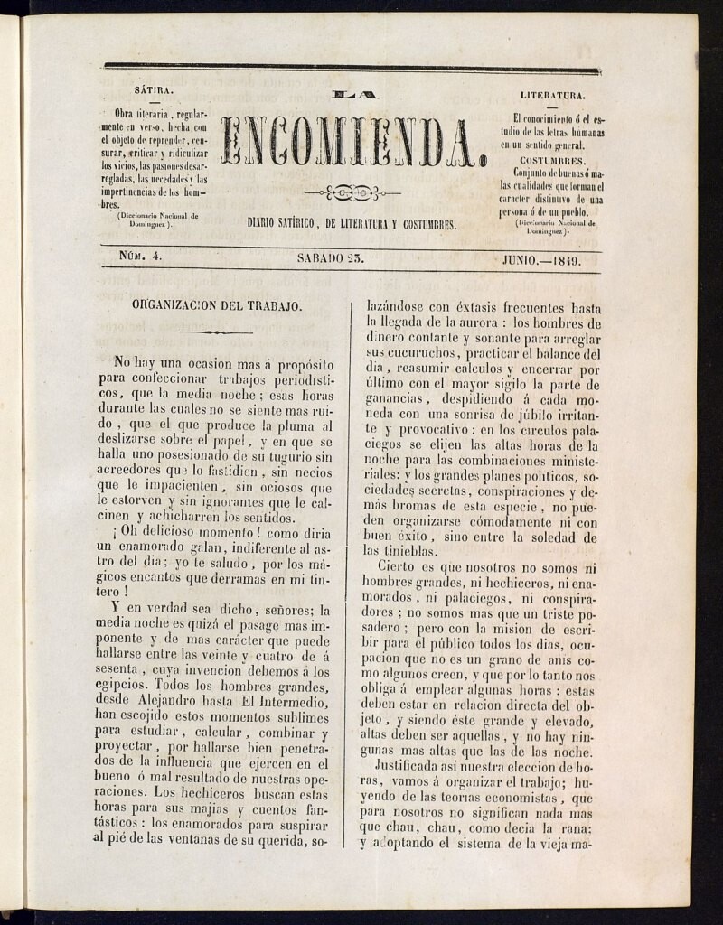 Miniatura de La Encomienda de 23 de junio de 1849, nº 4