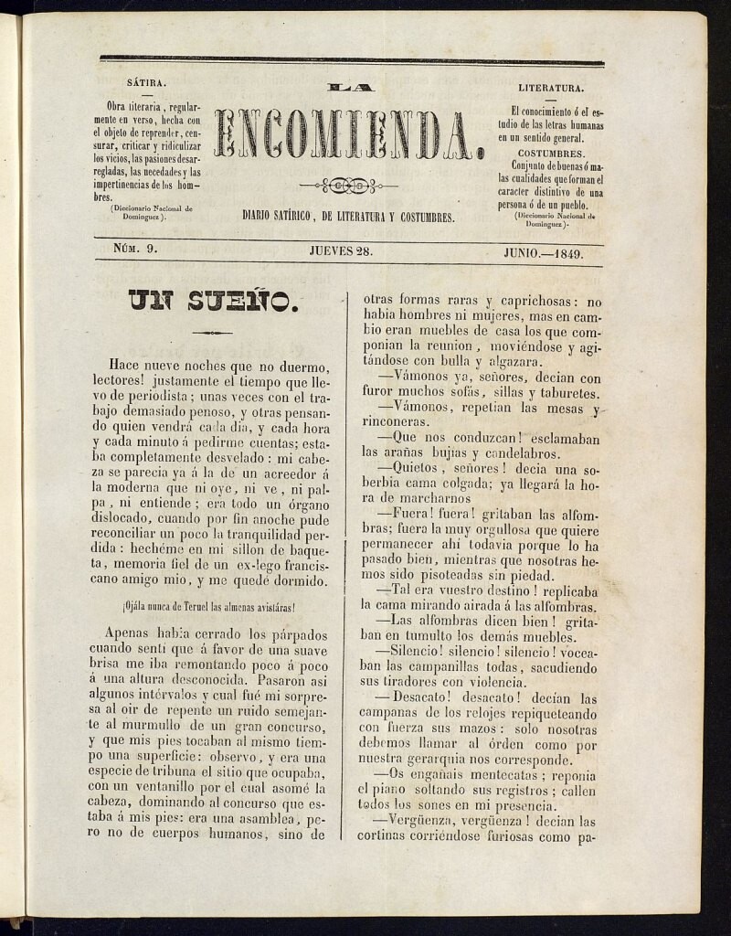 Miniatura de La Encomienda de 28 de junio de 1849, nº 9