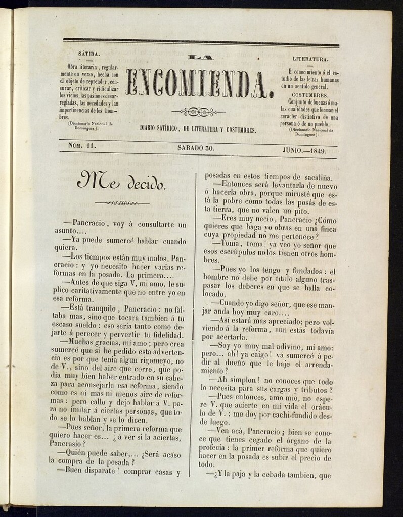 Miniatura de La Encomienda de 30 de junio de 1849, nº 11