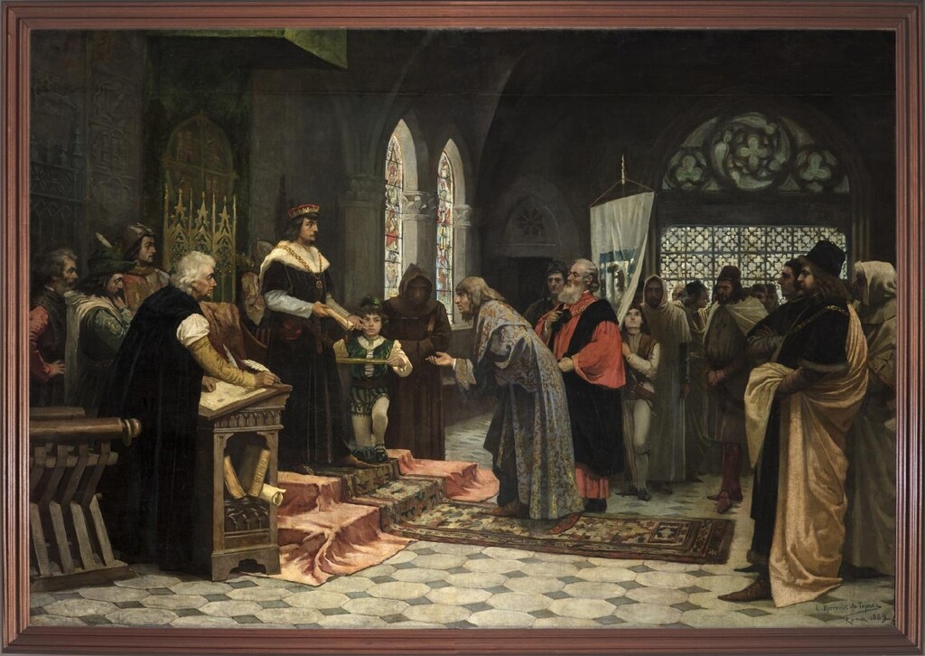 Miniatura de Alfonso XI instituye el Ayuntamiento de Madrid