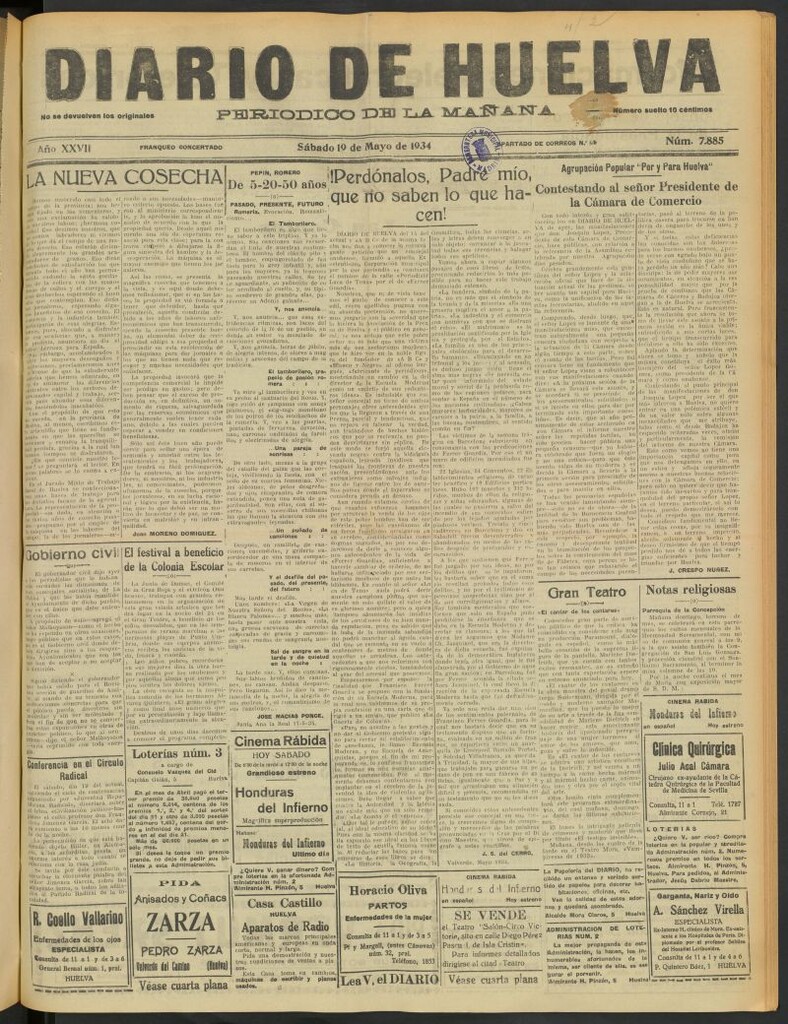 Miniatura de Diario de Huelva : periódico independiente del 19 de mayo de 1934