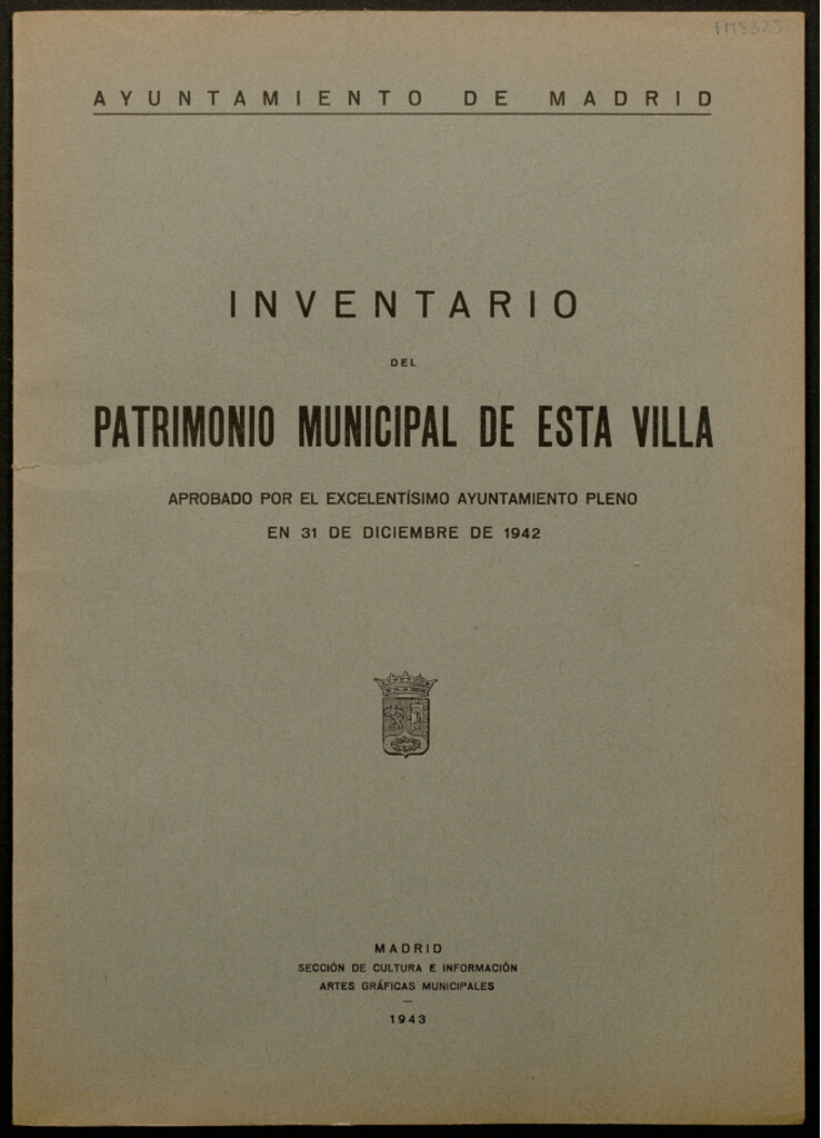 Miniatura de Inventario del patrimonio municipal de esta Villa : aprobado... en 31 de diciembre de 1942