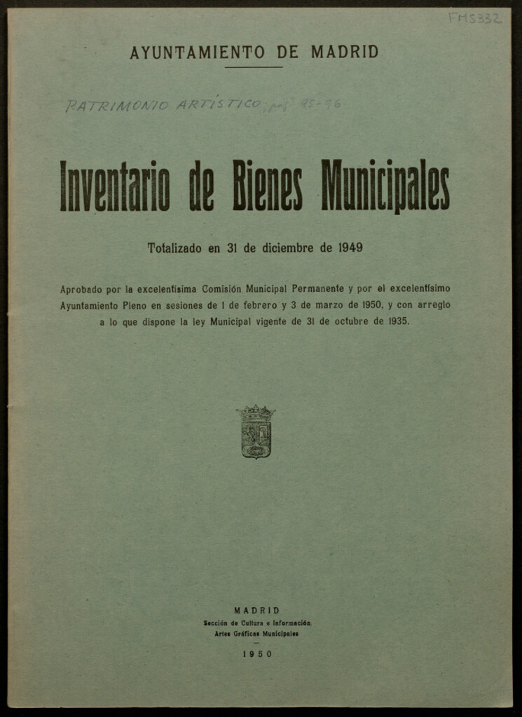 Miniatura de Inventario de bienes municipales : totalizado en 31 de diciembre de 1949...