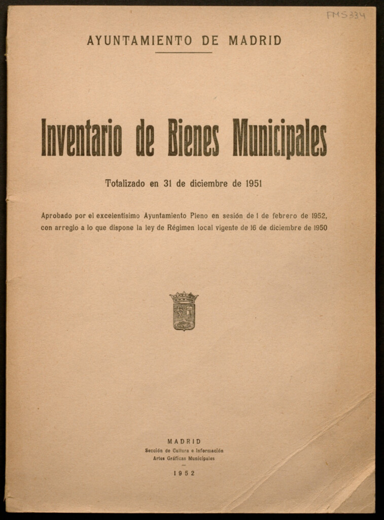 Miniatura de Inventario de bienes municipales : totalizado en 31 de diciembre de 1951...