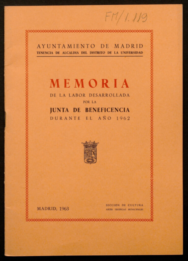Miniatura de Memoria de la labor desarrollada por la Junta de Beneficencia durante el año 1962