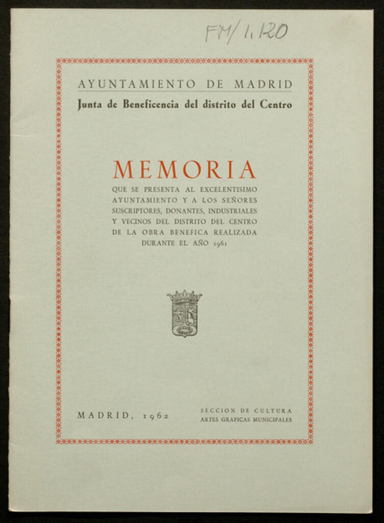Miniatura de Memoria... de la obra benéfica realizada durante el año 1961