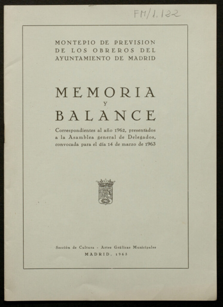 Miniatura de Memoria y balance correspondientes al año 1962...