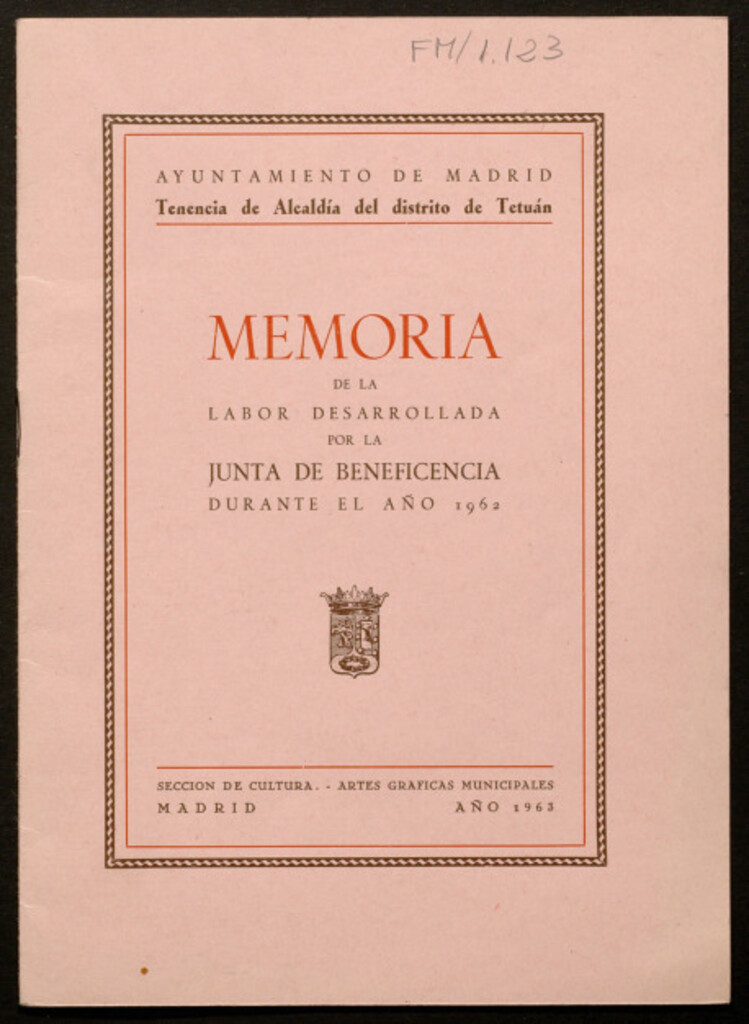 Miniatura de Memoria de la labor desarrollada por la Junta de Beneficencia durante el año 1962