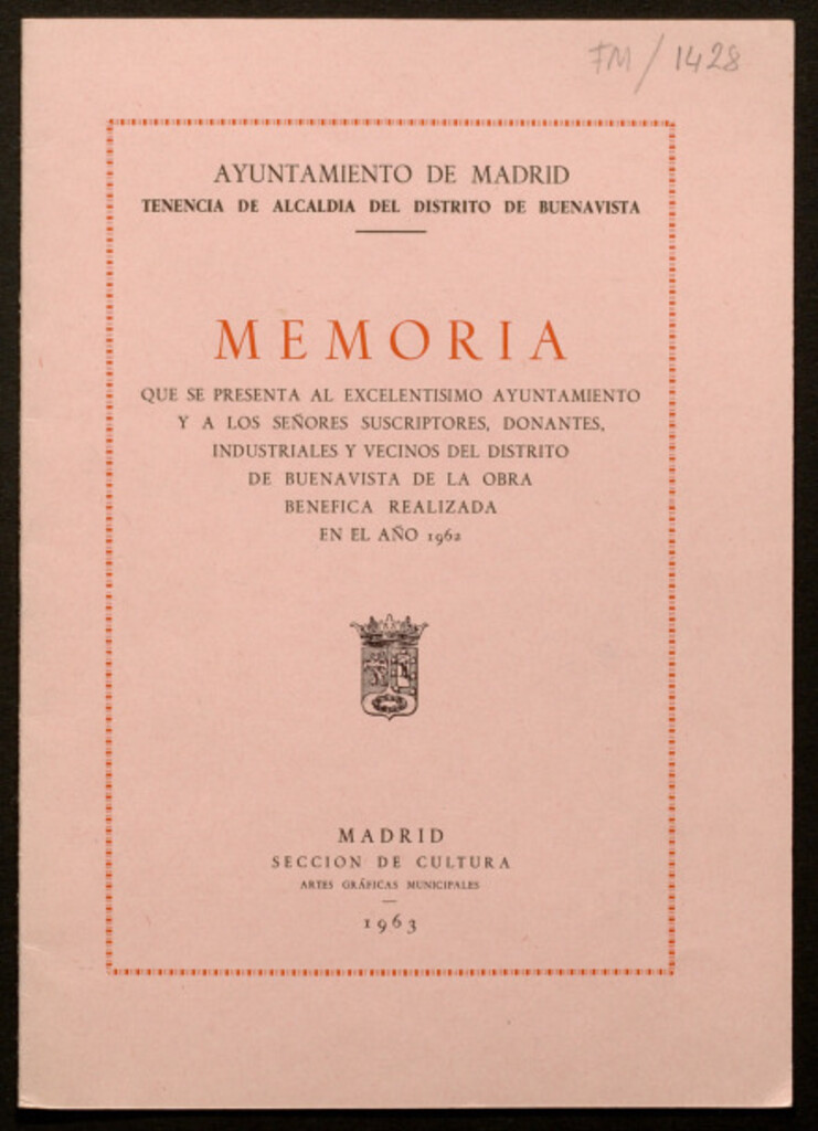 Miniatura de Memoria que se presenta al... Ayuntamiento... de la obra benéfica realizada en el año 1962