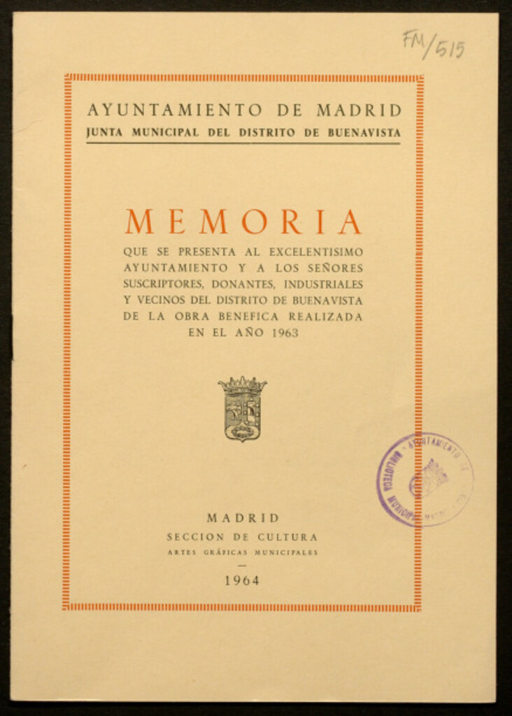 Miniatura de Memoria... de la obra benéfica realizada en el año 1963