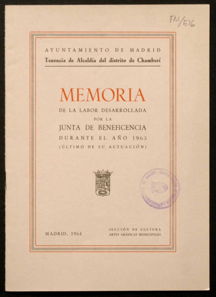 Miniatura de Memoria de la labor realizada por la Junta de Beneficencia durante el año 1963 (último de su actuación)