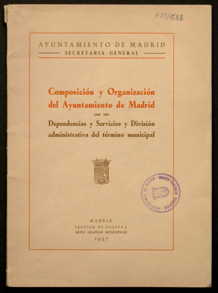 Miniatura de Composición y organización del ayuntamiento de Madrid con sus dependencias y servicios y división administrativa del término municipal