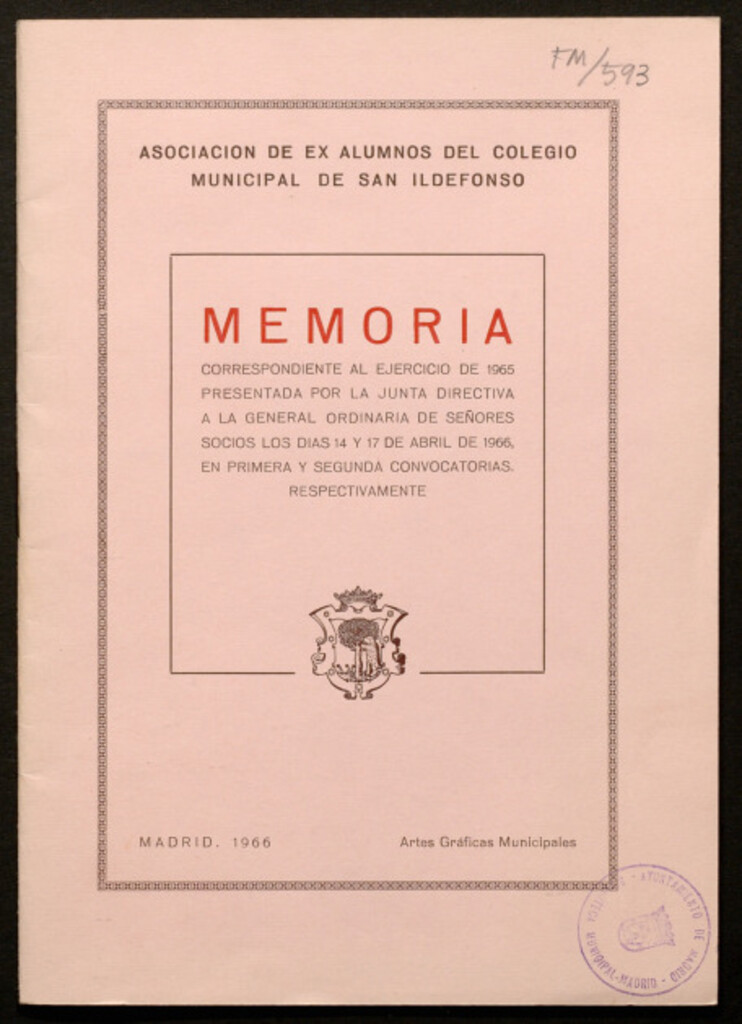 Miniatura de Memoria correspondiente al ejercicio de 1965...
