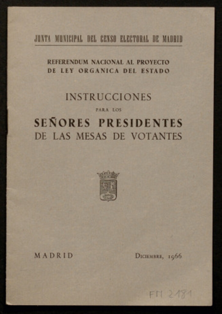 Miniatura de Instrucciones para los señores presidentes de las mesas de votantes