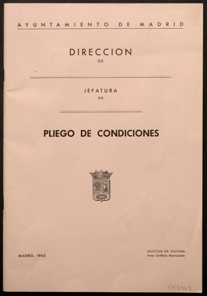 Miniatura de Pliego de condiciones
