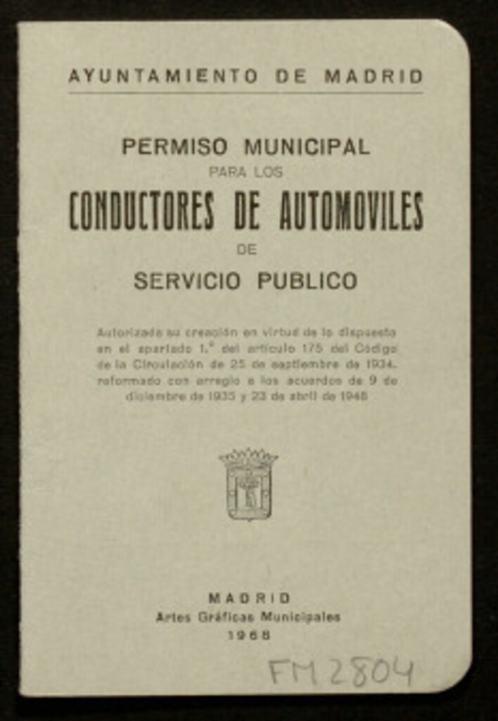 Miniatura de Permiso municipal para los conductores de automóviles de servicio público...