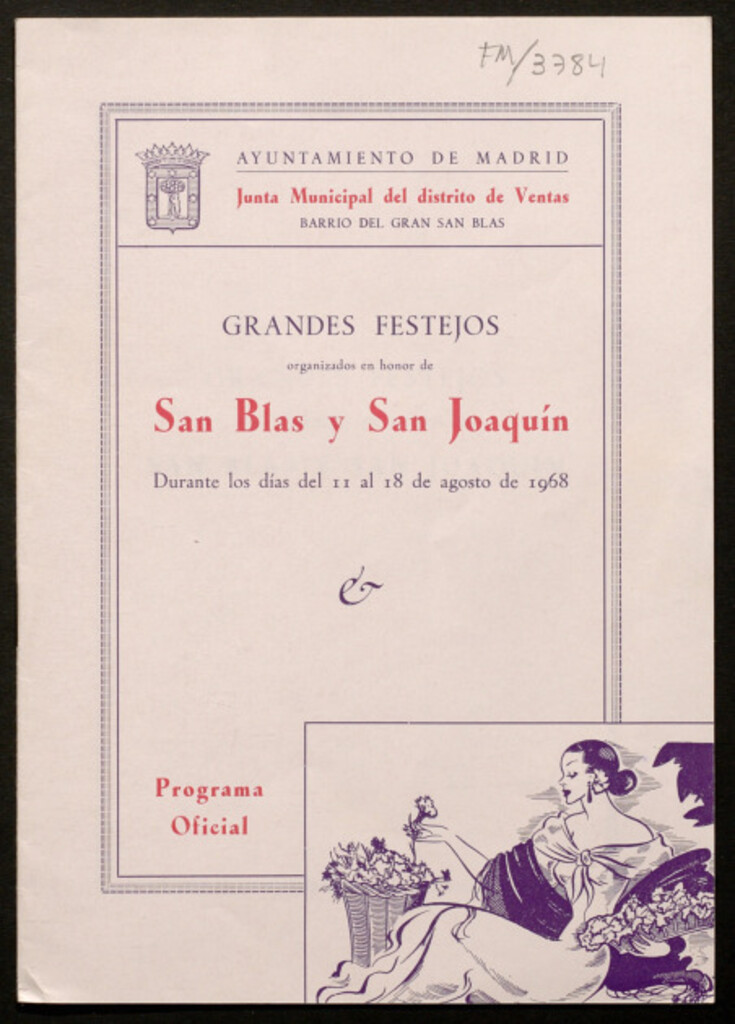Miniatura de Grandes festejos organizados en honor de San Blas y San Joaquín durante los días del 11 al 18 de agosto de 1968 : programa oficial