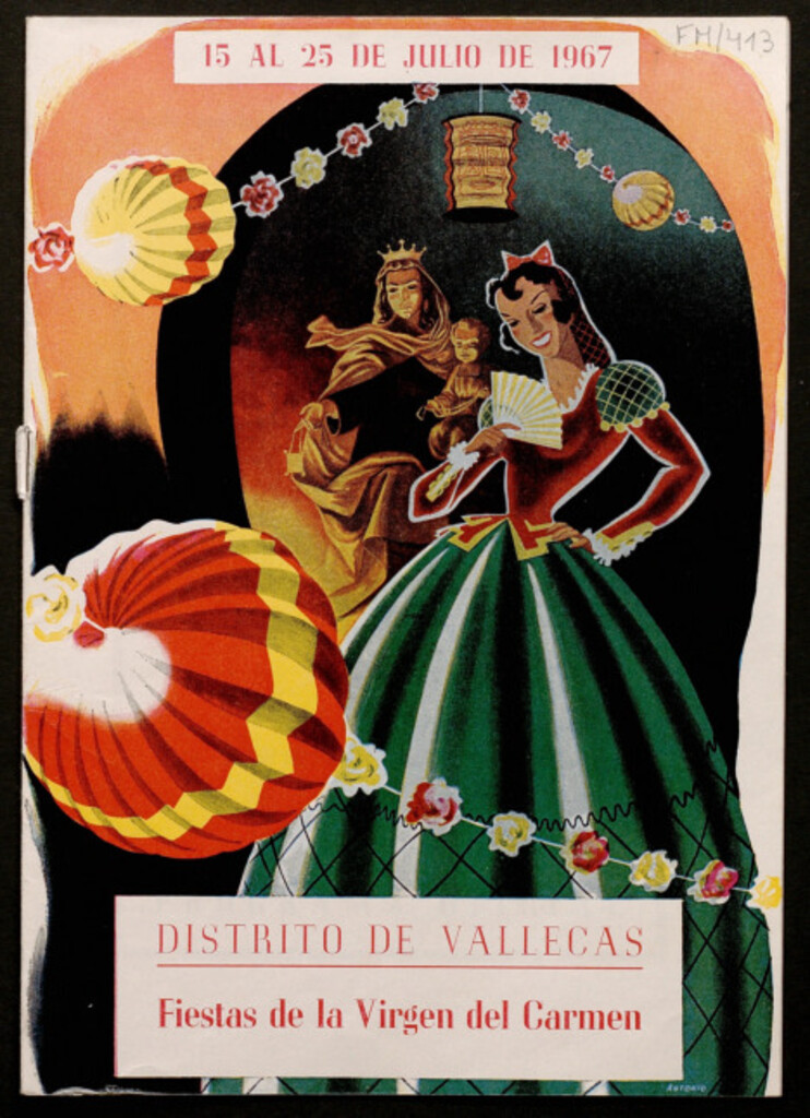 Miniatura de Grandes festejos organizados en honor de la Santísima Virgen del Carmen, patrona del distrito de Vallecas durante los días del 15 al 25 de julio de 1967 : programa oficial