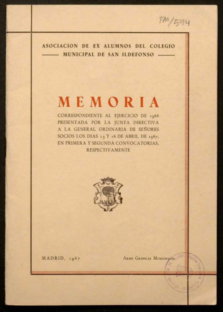 Miniatura de Memoria correspondiente al ejercicio de 1966..