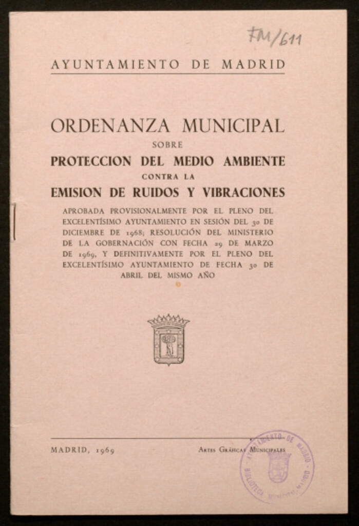 Miniatura de Ordenanza municipal sobre protección del medio ambiente contra la emisión de ruidos y vibraciones..