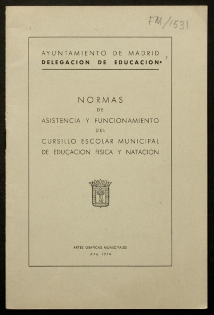 Miniatura de Normas de asistencia y funcionamiento del cursillo escolar municipal de educación física y natación