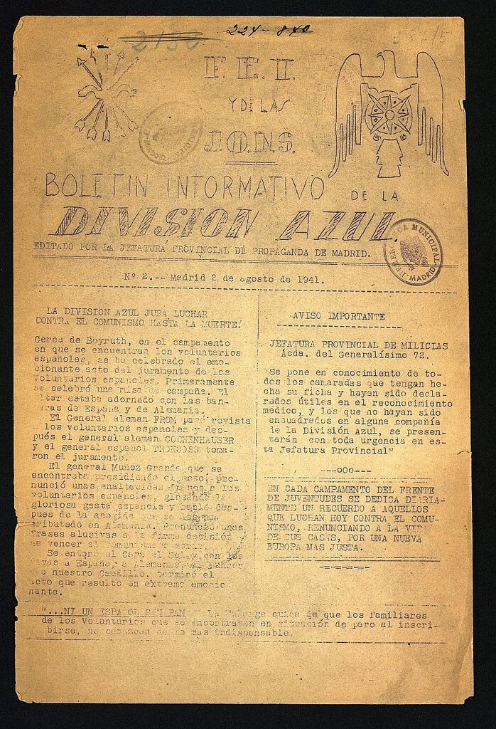 Miniatura de Boletin Informativo de la Division Azul