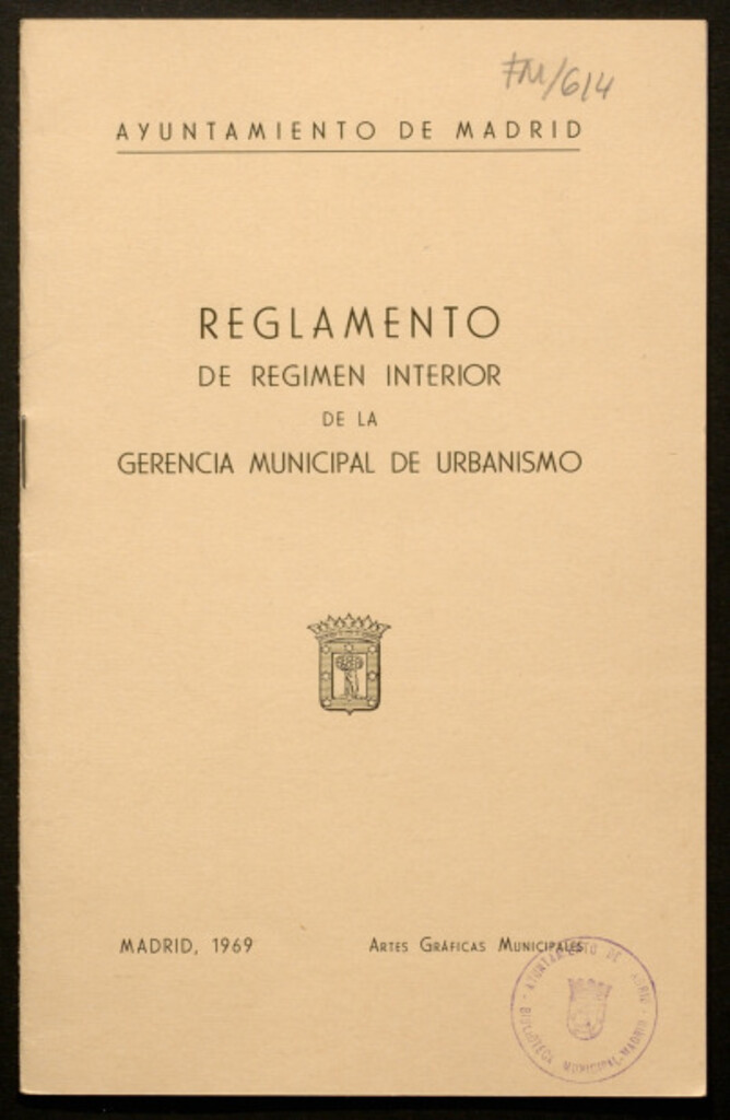 Miniatura de Reglamento de régimen interior de la gerencia municipal de urbanismo
