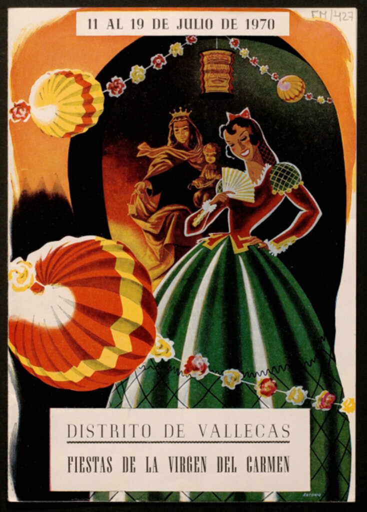 Miniatura de Grandes festejos organizados en honor de la Santísima Virgen del Carmen, patrona del distrito durante los días del 11 al 19 de julio : programa oficial