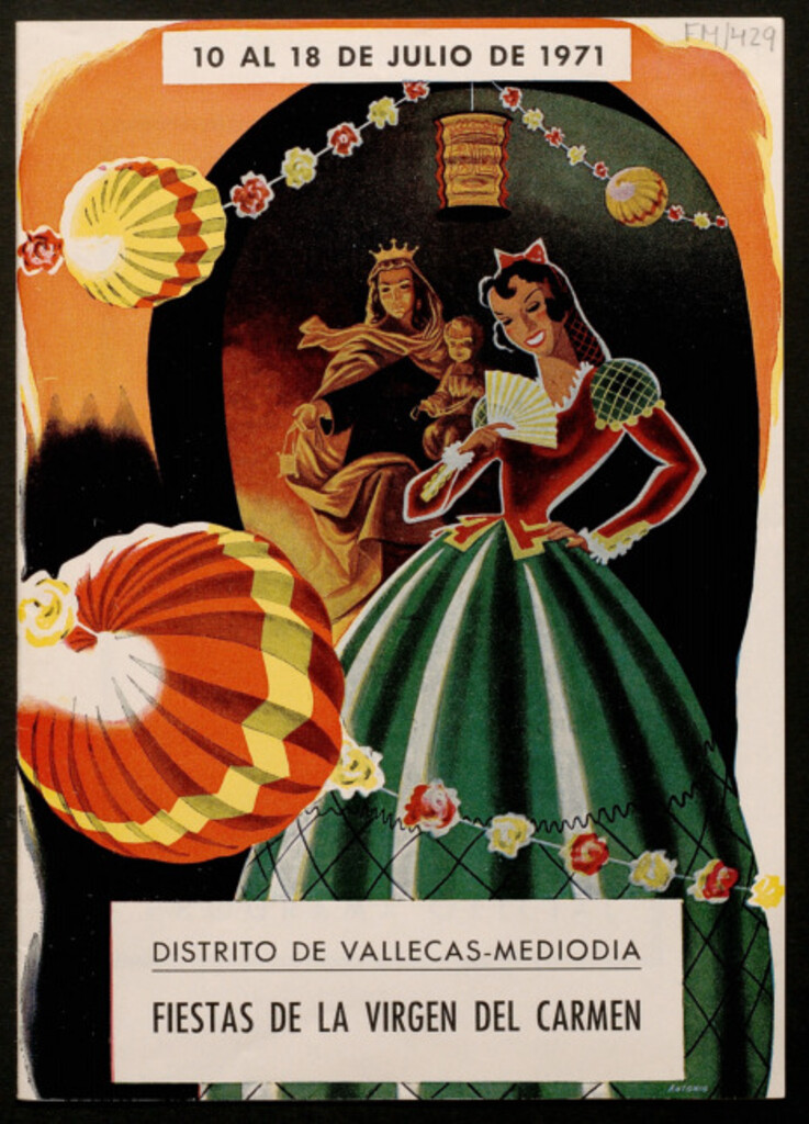 Miniatura de Grandes festejos organizados en honor de la Santísima Virgen del Carmen, patrona del distrito durante los días del 10 al 18 de julio : programa oficial