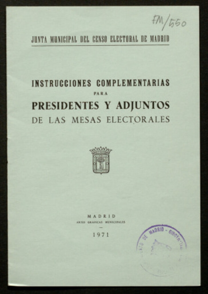 Miniatura de Instrucciones complementarias para presidentes adjuntos de las mesas electorales