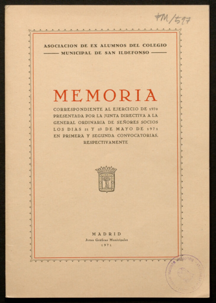 Miniatura de Memoria correspondiente al ejercicio de 1970...