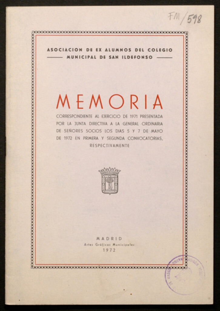 Miniatura de Memoria correspondiente al ejercicio de 1971...