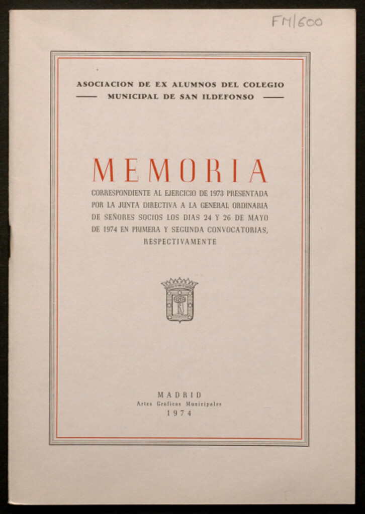 Miniatura de Memoria correspondiente al ejercicio de 1973...