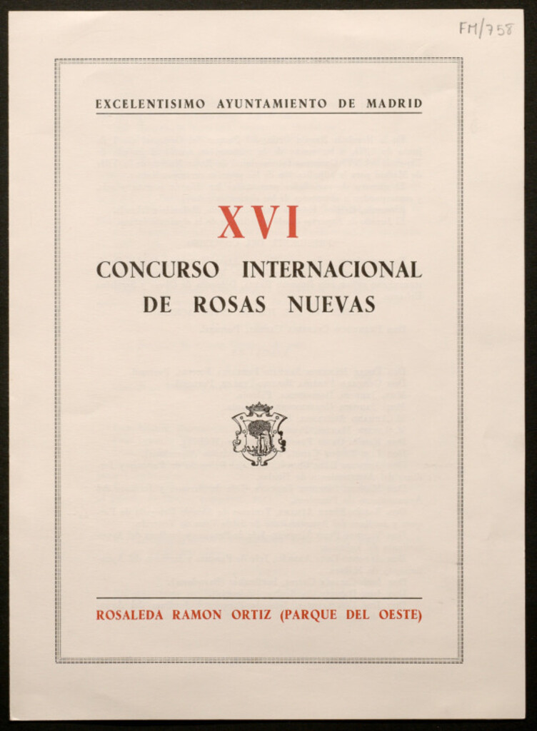 Miniatura de XVI Concurso Internacional de Rosas Nuevas, Rosaleda Ramón Ortiz (Parque del Oeste)