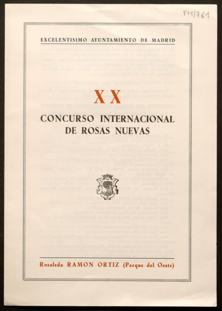 Miniatura de XX Concurso Internacional de Rosas Nuevas, Rosaleda Ramón Ortiz (Parque del Oeste)