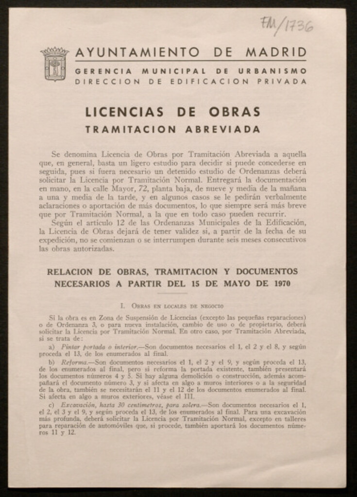 Miniatura de Licencias de obras : tramitación privada