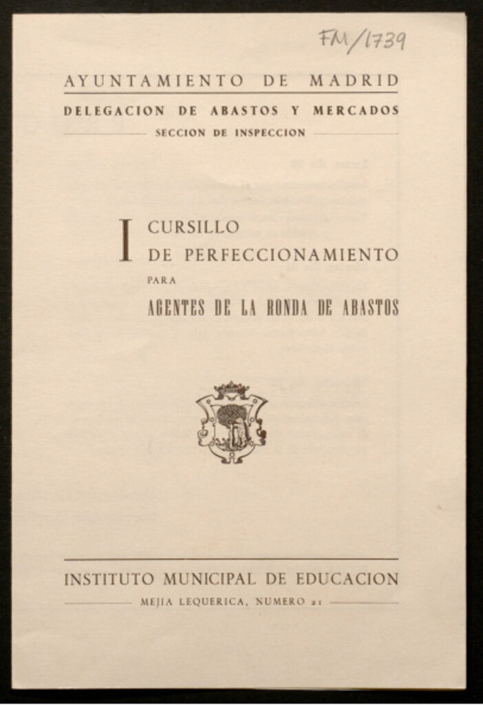 Miniatura de I cursillo de perfeccionamiento para agentes de la ronda de abastos
