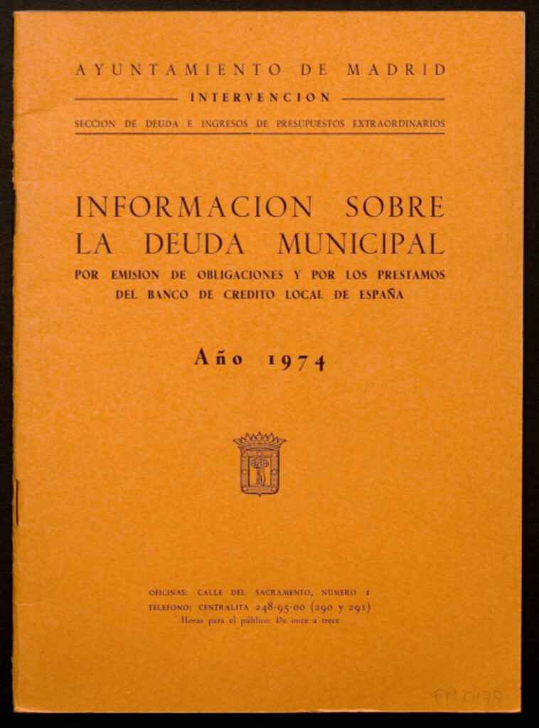 Miniatura de Información sobre la deuda municipal... : año 1974